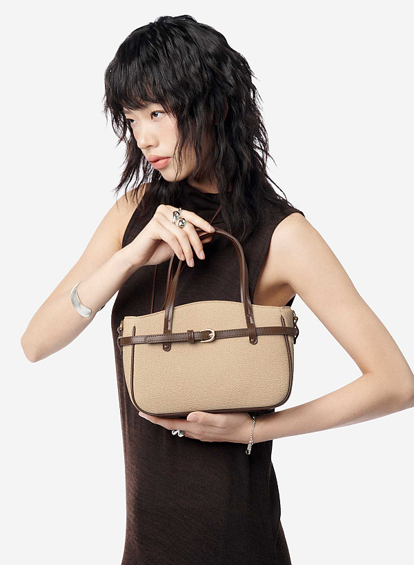 Túi xách tay nhấn đai khoá