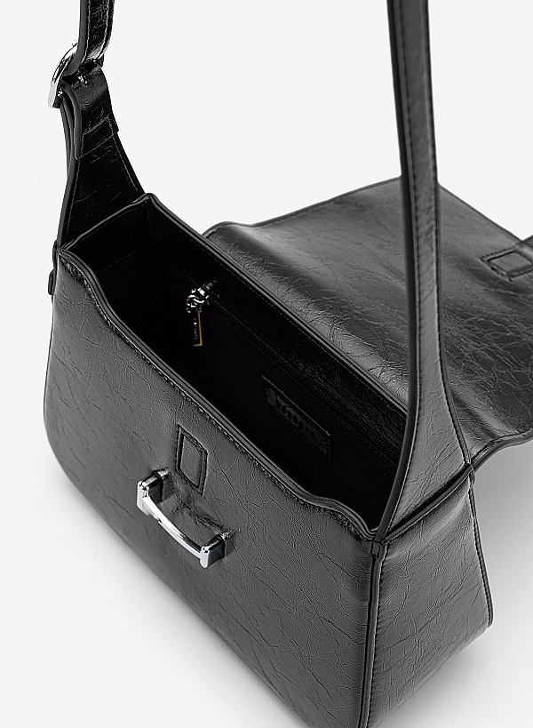 Túi xách tay nhấn khóa cổ điển - SHO 0291 - Màu đen - VASCARA