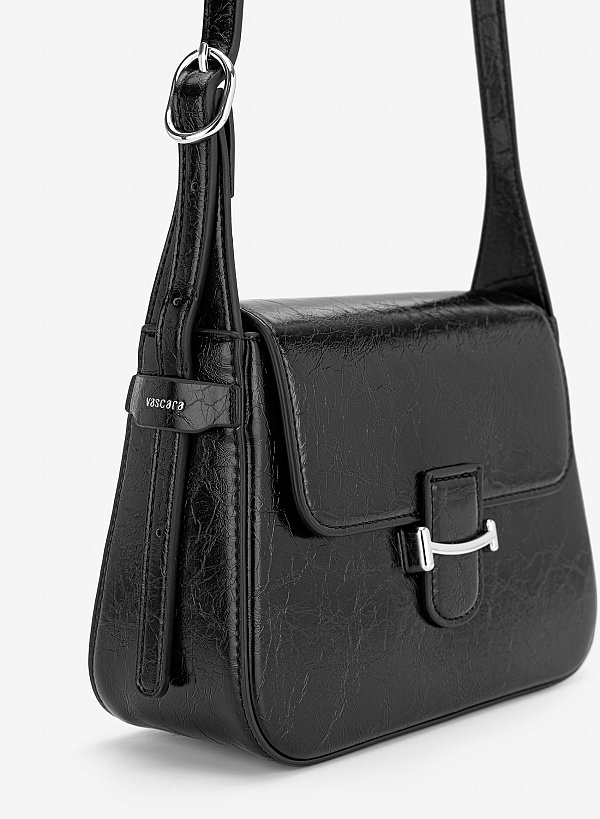 Túi xách tay nhấn khóa cổ điển - SHO 0291 - Màu đen - VASCARA