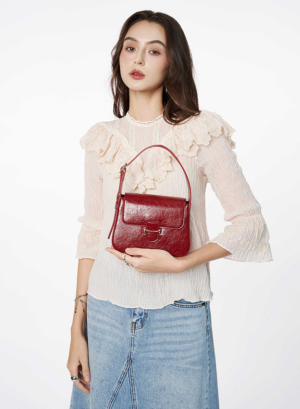 Túi xách tay nhấn khóa cổ điển