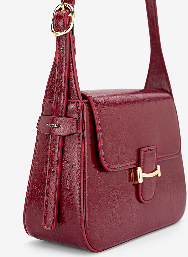 Túi xách tay nhấn khóa cổ điển - SHO 0291 - Màu đỏ - VASCARA