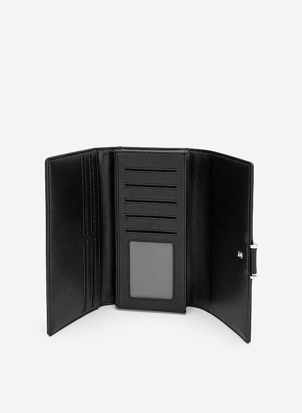 Ví cầm tay nắp gập nhấn khóa sang trọng - WAL 0343 - Màu đen - VASCARA