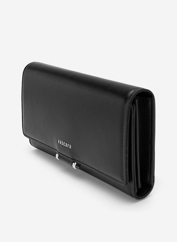 Ví cầm tay nắp gập nhấn khóa sang trọng - WAL 0343 - Màu đen - VASCARA