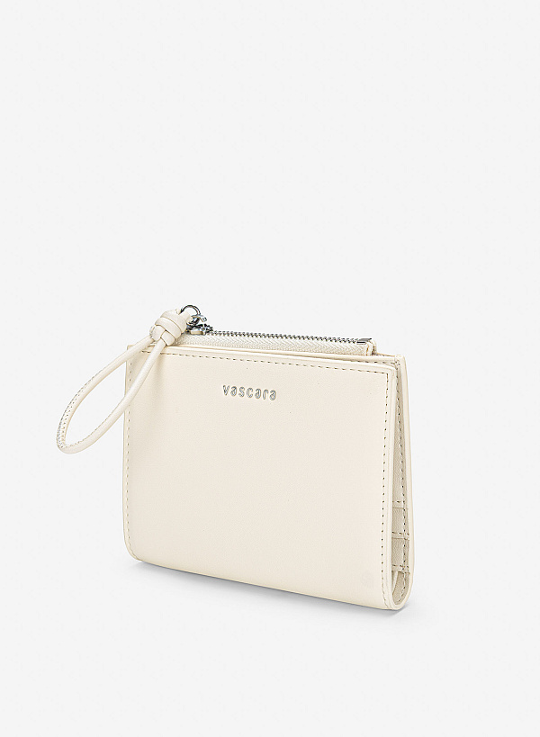 Ví cầm tay nhấn dây quai thắt nút - WAL 0332 - Màu kem - VASCARA
