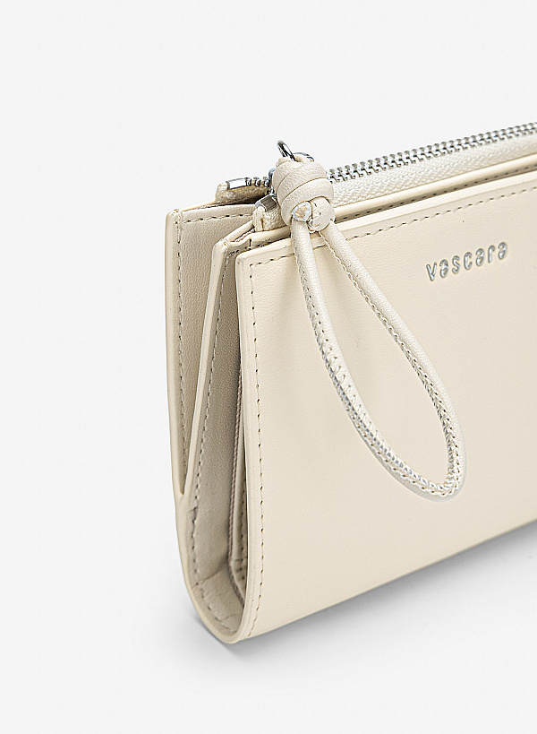 Ví cầm tay nhấn dây quai thắt nút - WAL 0332 - Màu kem - VASCARA