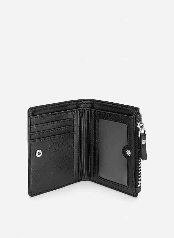 Ví mini nhấn viền góc cá tính - WAL 0338 - Màu đen - VASCARA