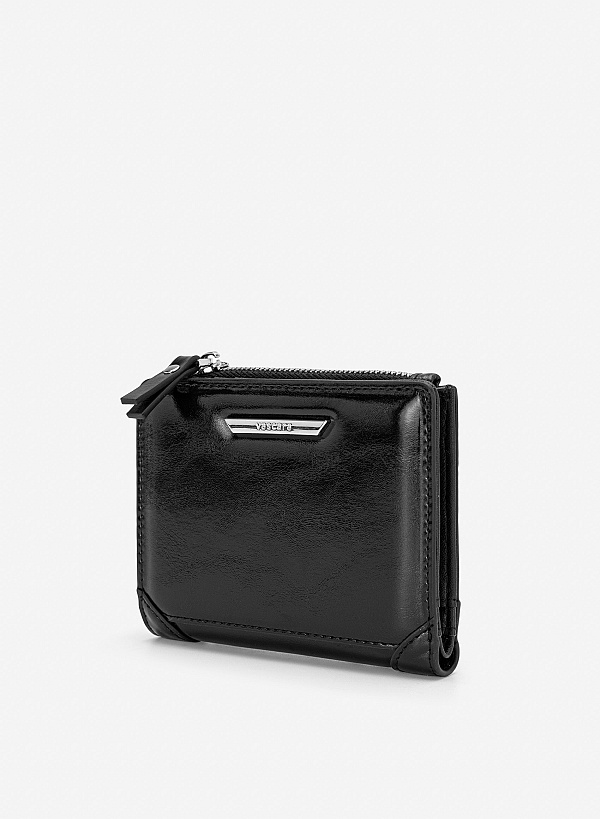 Ví mini nhấn viền góc cá tính - WAL 0338 - Màu đen - VASCARA