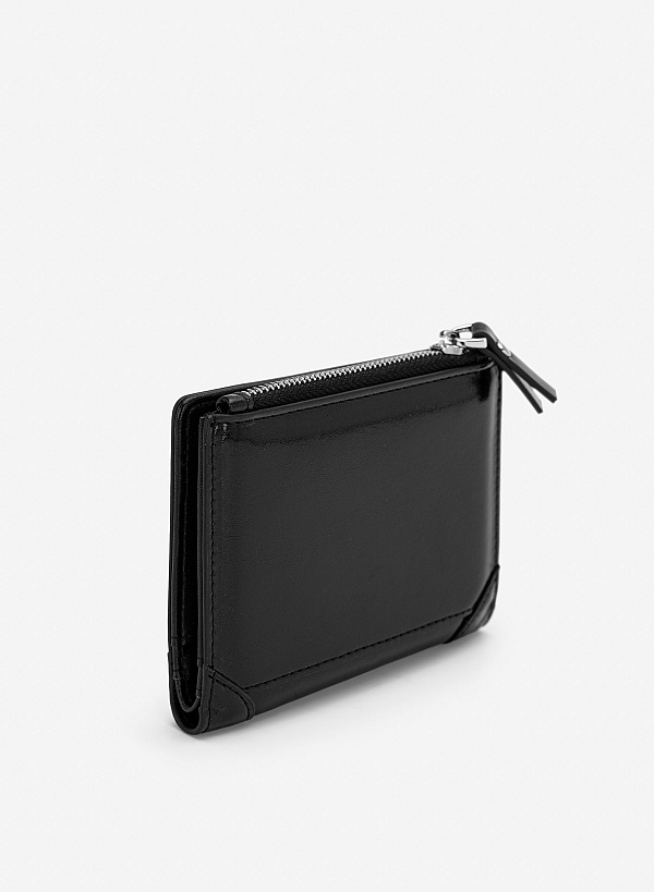 Ví mini nhấn viền góc cá tính - WAL 0338 - Màu đen - VASCARA