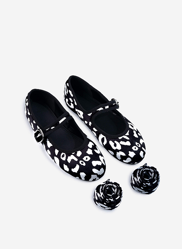 Giày búp bê vải MINETTE BALLERINA màu Da beo - BAL 0004 - VASCARA