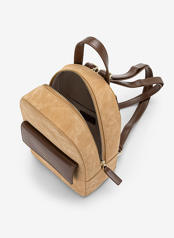 Balo dáng mini phối màu thanh lịch - BAC 0234 - Màu be - VASCARA