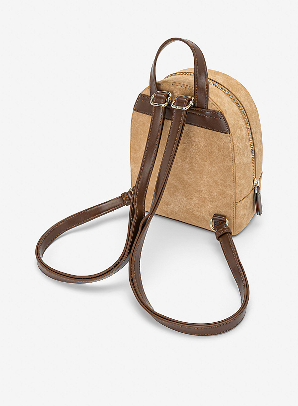 Balo dáng mini phối màu thanh lịch - BAC 0234 - Màu be - VASCARA