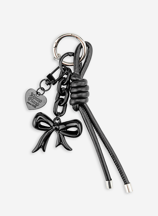 Charm dây kim loại đính nơ đen - CHM 0059 - Màu đen - VASCARA