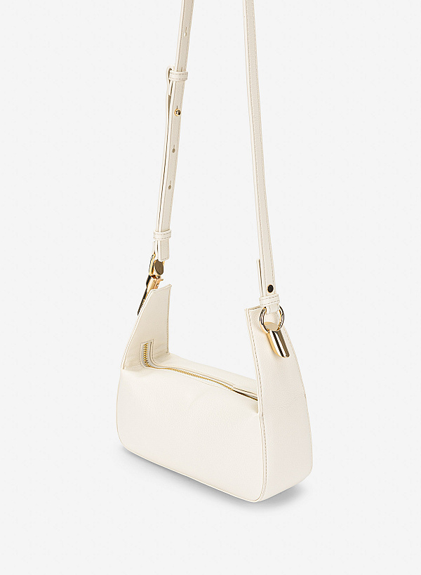 Clutch cầm tay nhấn khóa tinh xảo - CLU 0142 - Màu kem - VASCARA