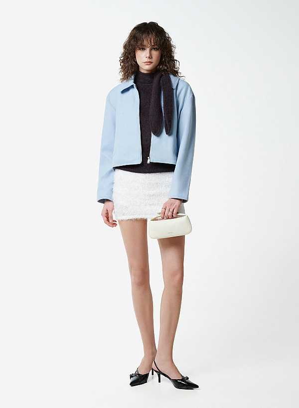 Clutch cầm tay nhấn khóa tinh xảo - CLU 0142 - Màu kem - VASCARA