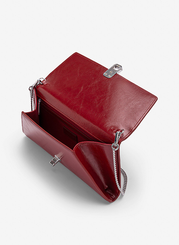 Clutch cầm tay thanh lịch - CLU 0143 - Màu đỏ đậm - VASCARA