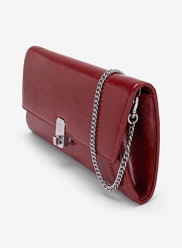 Clutch cầm tay thanh lịch - CLU 0143 - Màu đỏ đậm - VASCARA