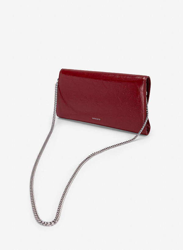 Clutch cầm tay thanh lịch - CLU 0143 - Màu đỏ đậm - VASCARA