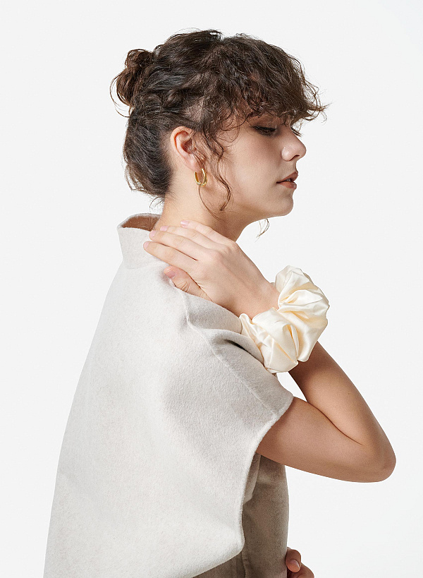 Dây buộc tóc lụa đơn sắc - ACC 0040 - Màu kem - VASCARA