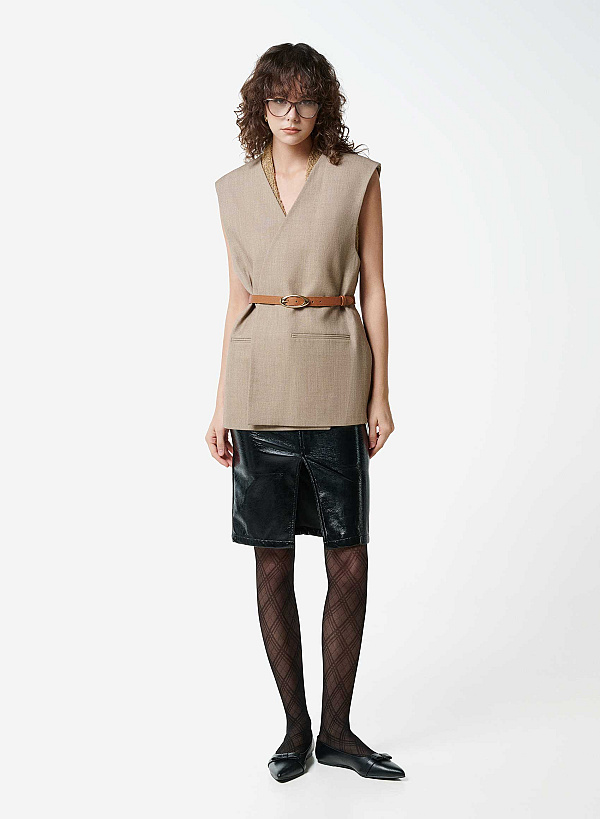 Giày flat mũi nhọn đính nơ - GBB 0448 - Màu đen - VASCARA