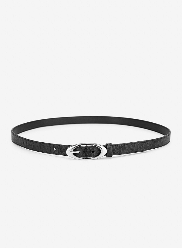 Thắt lưng bản mảnh khóa oval tinh tế