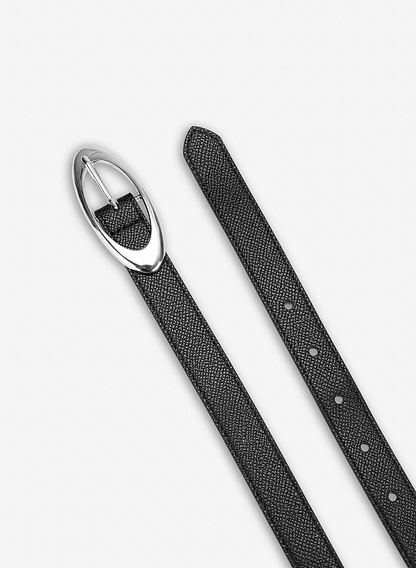 Thắt lưng bản mảnh khóa oval tinh tế