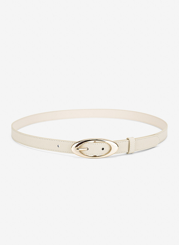 Thắt lưng bản mảnh khóa oval tinh tế