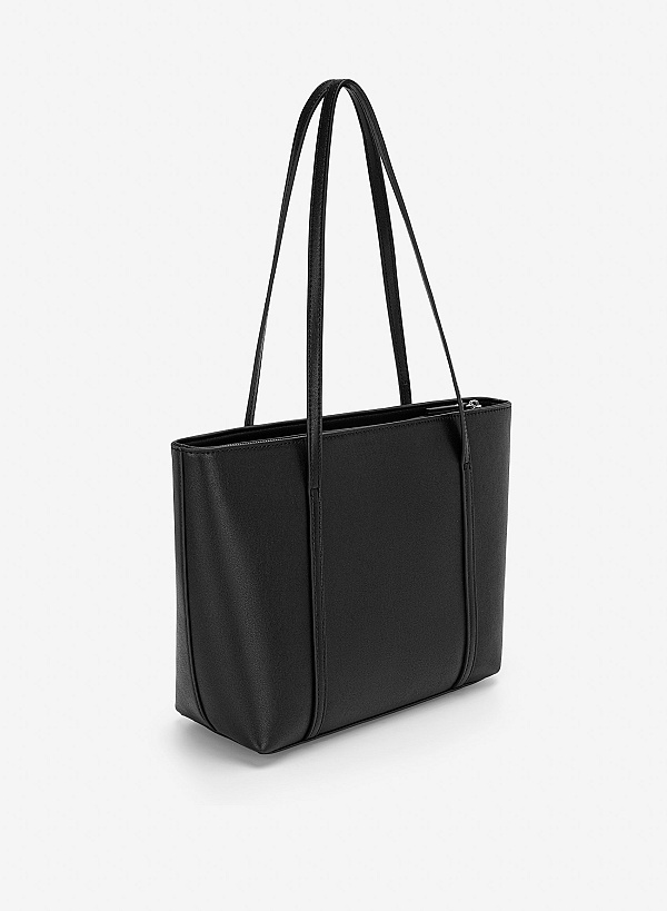 Túi đeo vai nhấn khóa gài trang trí - TOT 0216 - Màu đen - VASCARA