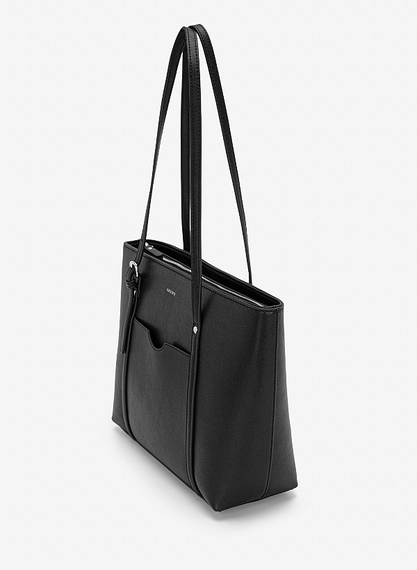 Túi đeo vai nhấn khóa gài trang trí - TOT 0216 - Màu đen - VASCARA