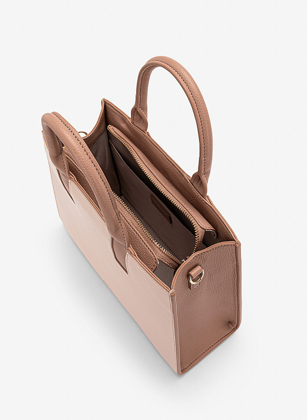 Túi xách quai đôi phong cách giản tiện thanh lịch - TOT 0214 - Màu be - VASCARA