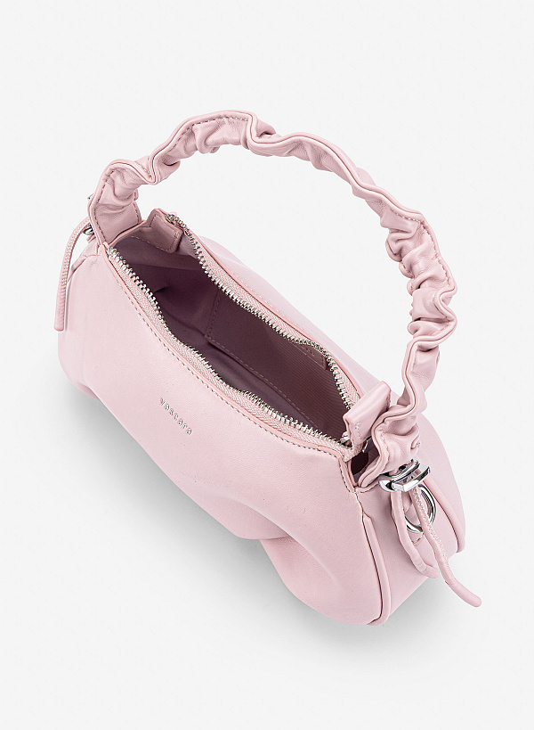 Túi xách tay nhấn quai rút - TOT 0212 - Màu hồng nhạt - VASCARA