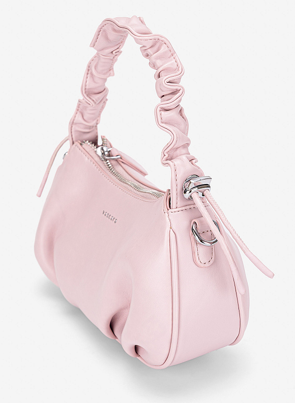 Túi xách tay nhấn quai rút - TOT 0212 - Màu hồng nhạt - VASCARA