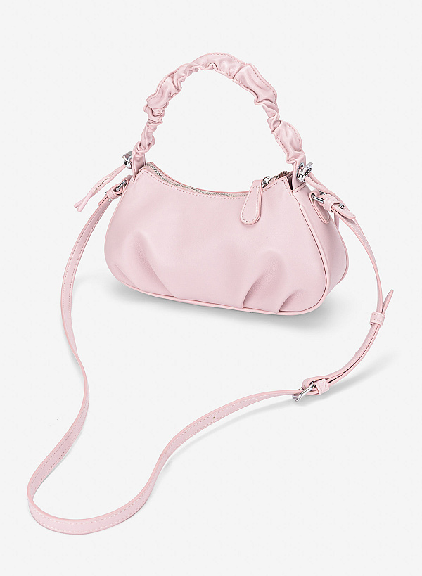 Túi xách tay nhấn quai rút - TOT 0212 - Màu hồng nhạt - VASCARA