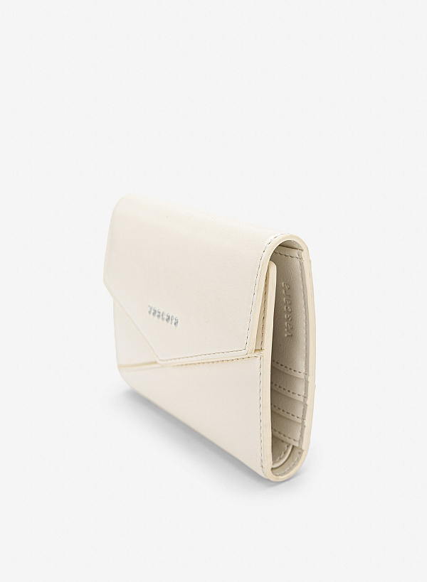 Ví nắp gập dáng mini thanh lịch - WAL 0339 - Màu kem - VASCARA