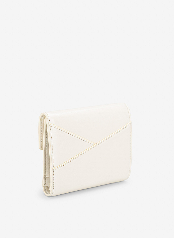 Ví nắp gập dáng mini thanh lịch - WAL 0339 - Màu kem - VASCARA