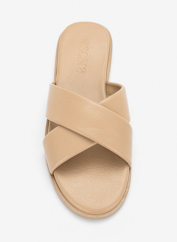 Dép quai đan bản rộng - DXP 0218 - Màu be - VASCARA