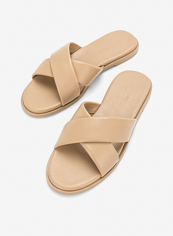 Dép quai đan bản rộng - DXP 0218 - Màu be - VASCARA