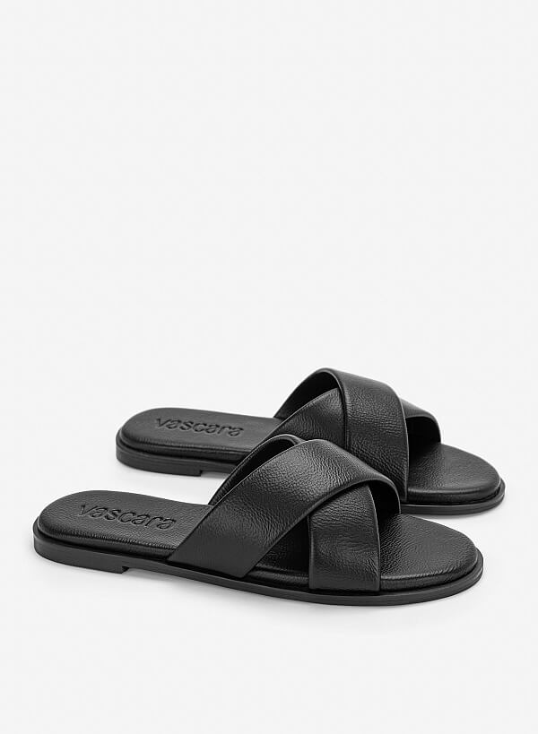 Dép quai đan bản rộng - DXP 0218 - Màu đen - VASCARA