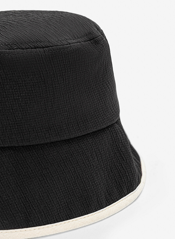 Nón vành đơn sắc nhấn viền màu - WBH 0012 - Màu đen - VASCARA