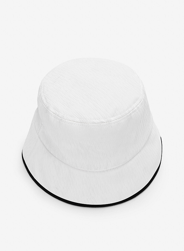 Nón vành đơn sắc nhấn viền màu - WBH 0012 - Màu trắng - VASCARA