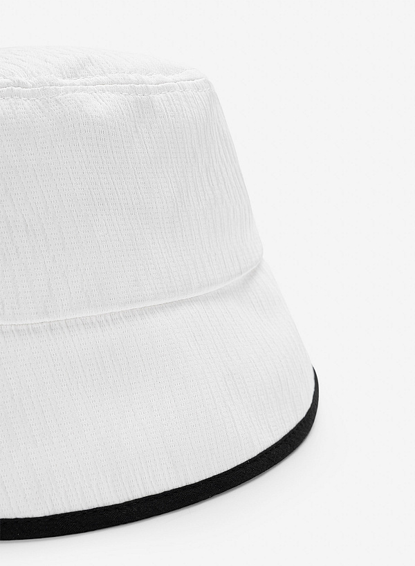 Nón vành đơn sắc nhấn viền màu - WBH 0012 - Màu trắng - VASCARA