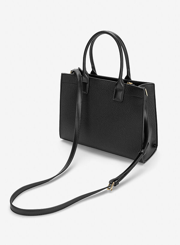 Túi xách tay quai đôi tối giản - TOT 0215 - Màu đen - VASCARA