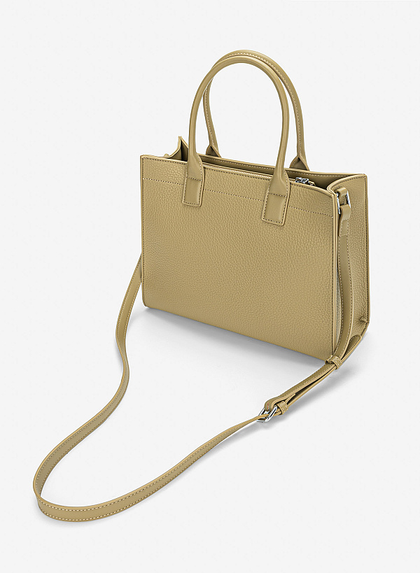 Túi xách tay quai đôi tối giản - TOT 0215 - Màu xanh olive - VASCARA