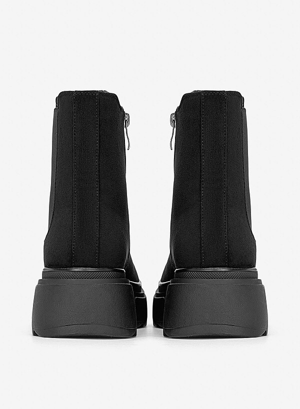Giày boots đệm vải dáng Chelsea - BOT 0949 - Màu đen - VASCARA