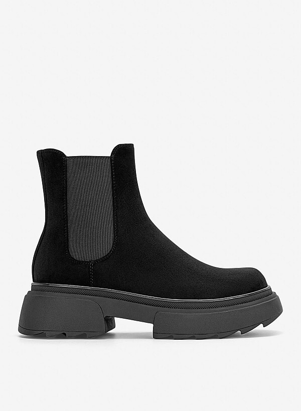 Giày boots đệm vải dáng Chelsea