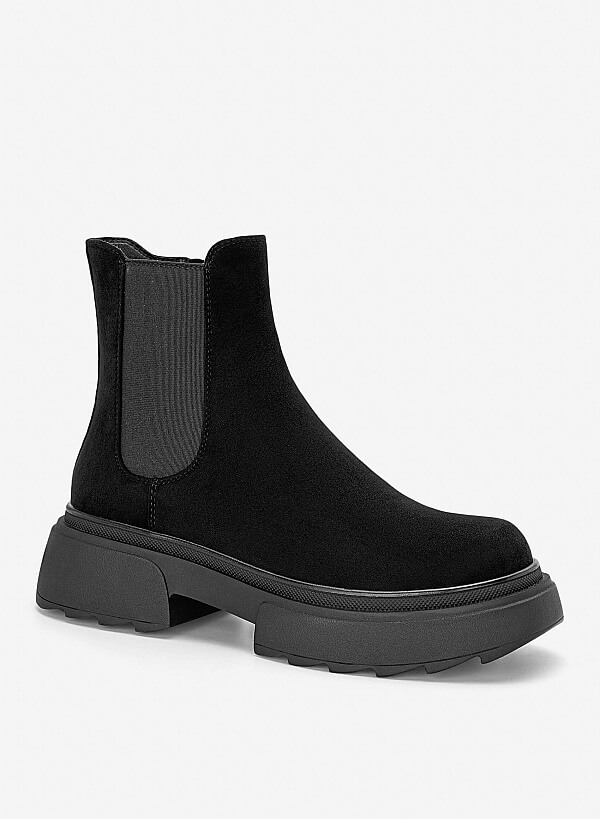 Giày boots đệm vải dáng Chelsea