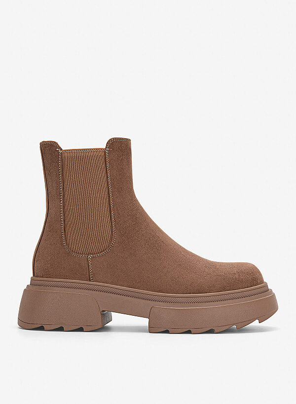 Giày boots đệm vải dáng Chelsea