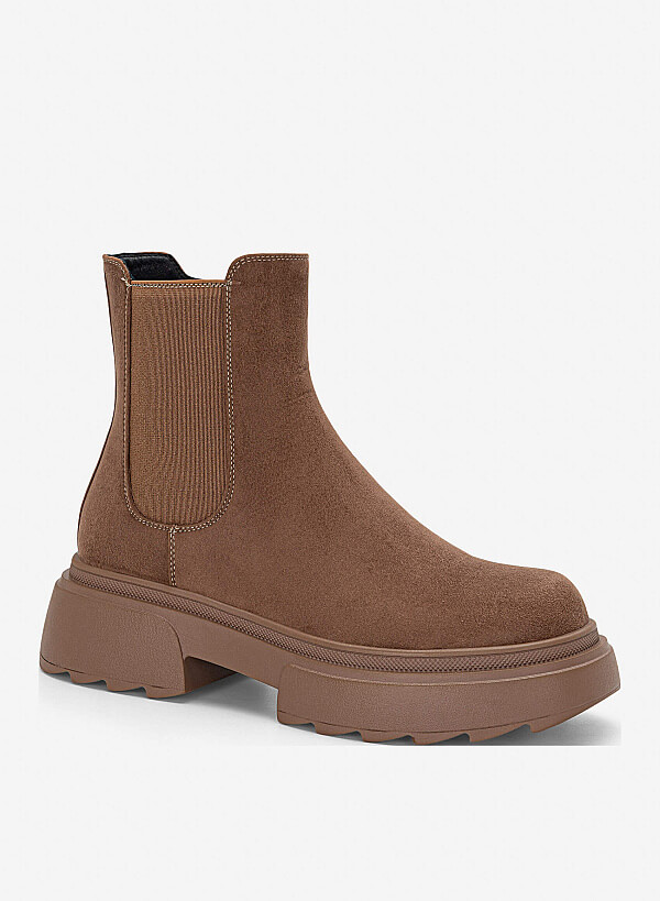 Giày boots đệm vải dáng Chelsea