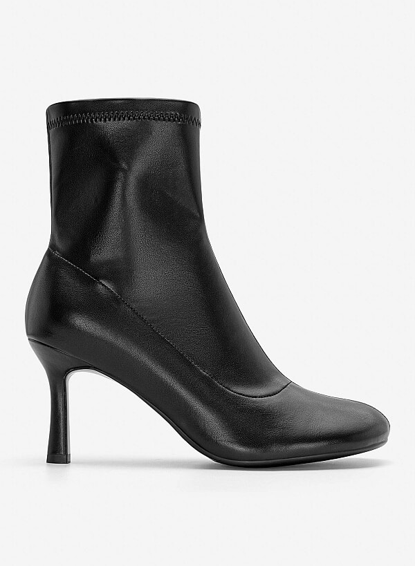 Giày boots mũi tròn cổ cao