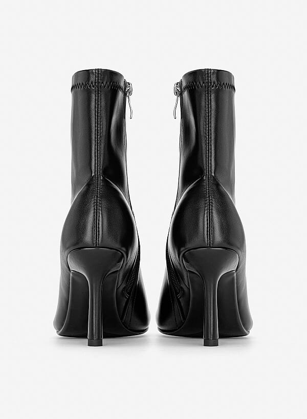 Giày boots mũi tròn cổ cao - BOT 0950 - Màu đen - VASCARA