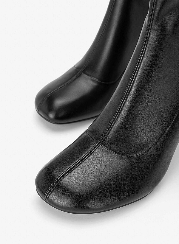 Giày boots mũi tròn cổ cao - BOT 0950 - Màu đen - VASCARA